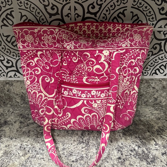 Vera Bradley Tote Bag Fabric Pink and White Floral Pattern - Picture 1 of 11